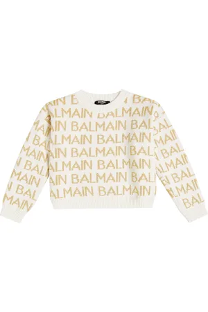 Balmain Pullover in misto lana con logo