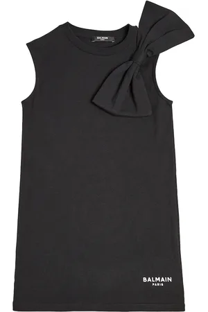 Balmain Abito in jersey di cotone con fiocco