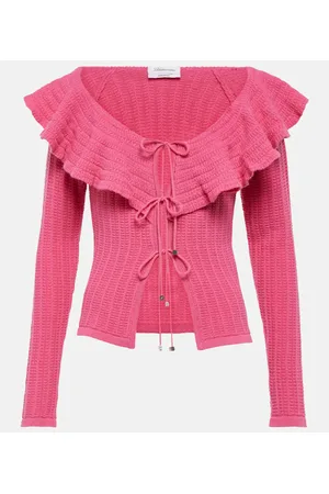 BLUMARINE Top in lana con scollo bardot