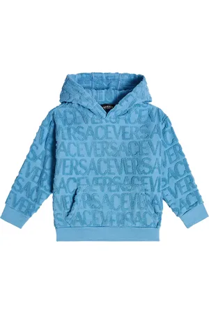 VERSACE Felpa in jacquard di cotone con logo