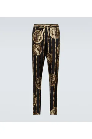 Dolce & Gabbana Pantaloni regular in seta con stampa