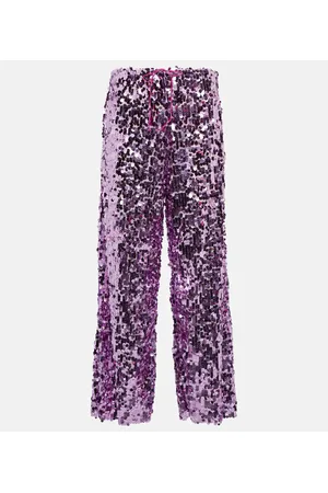 Oseree Oséree Pantaloni a gamba larga con paillettes