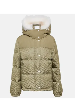 YVES SALOMON Piumino con shearling e logo