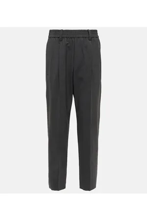 Brunello Cucinelli Pantaloni tapered in misto lana