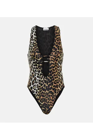 Ganni Costume intero con stampa leopardata