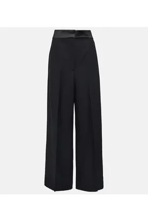 Khaite Pantaloni Banton in misto lana a vita alta