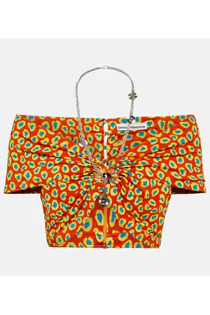 Paco rabanne Top cropped con stampa