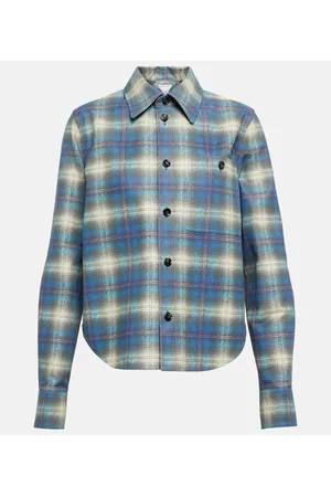 Bottega Veneta Camicia in pelle a quadri