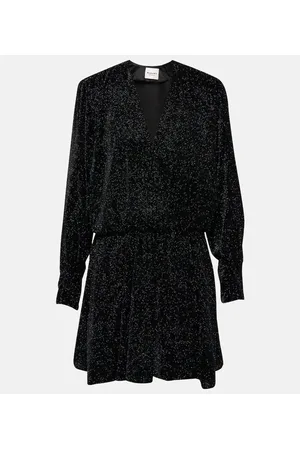 Marant Etoile Miniabito Alexane in velluto con glitter