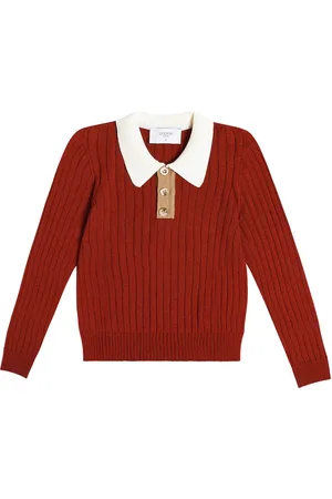 PAADE Top polo in maglia di misto lana a coste
