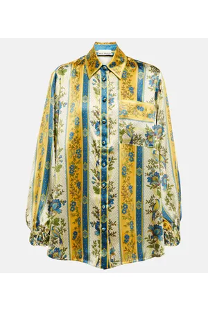 ALÉMAIS Alémais Camicia Quinn in raso di seta con stampa