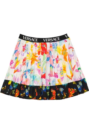VERSACE Gonna plissé Jardin con stampa