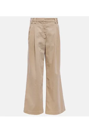 Brunello Cucinelli Pantaloni in cotone a gamba larga