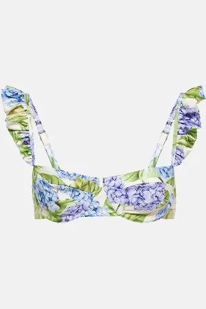 Agua by Agua Bendita Top bikini Kiwi Hortensia con stampa floreale
