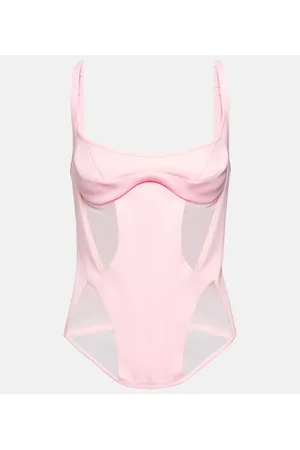 MUGLER Bustier con mesh