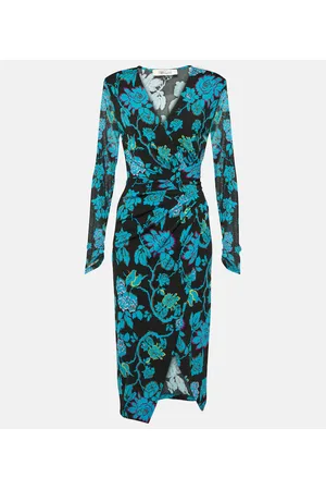 Diane von Furstenberg Abito midi Nevine in jersey con stampa
