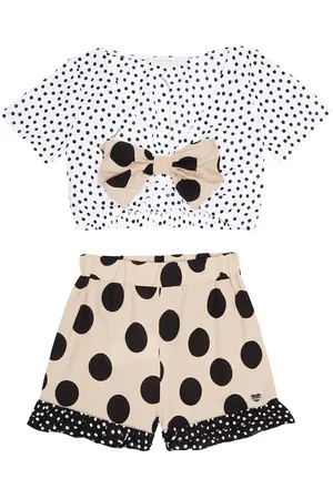 MONNALISA Top e shorts in cotone a pois