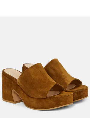 Gianvito Rossi Sandali con plateau in suede
