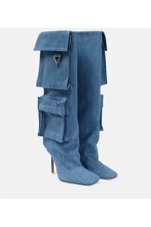The Attico Stivali Sienna Tube in denim