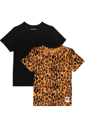Mini Rodini Basic - Set Leopard di 2 T-shirt in jersey