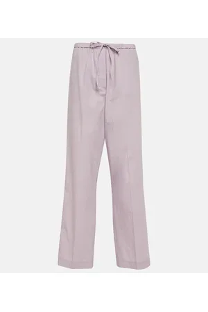 Totême Pantaloni a vita alta misto cotone