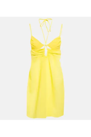 Nensi Dojaka Miniabito con scollo all’americana e cut-out
