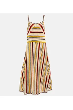 ZIMMERMANN Abito midi Vitali in crochet a righe