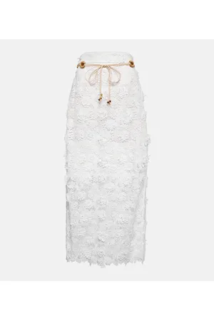 ZIMMERMANN Gonna midi Raie in pizzo