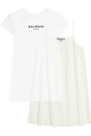 Balmain Abito in jersey di cotone a pois