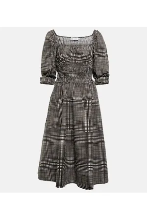 Proenza Schouler White Label - Abito midi in popeline di cotone a quadri