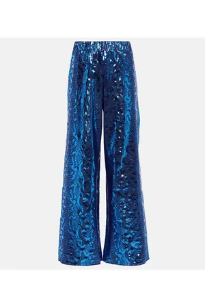 Oseree Oséree Pantaloni metallizzati a gamba larga
