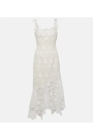 Oscar de la Renta Abito midi in tweed con pizzo