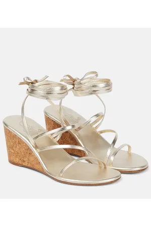 Ancient Greek Sandals Sandali Lithi in pelle con zeppa