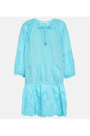 Melissa Odabash Caftano Ashley in cotone con pizzo