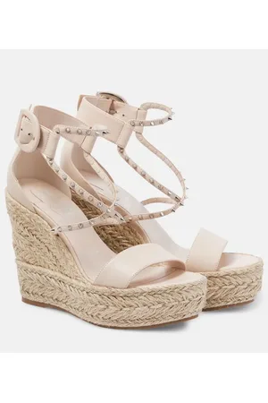 Christian Louboutin Sandali espadrillas Chocazeppa Spikes 120 in pelle con zeppa