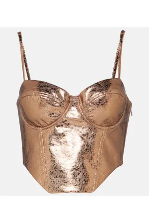 ROTATE Bustier in similpelle metallizzata