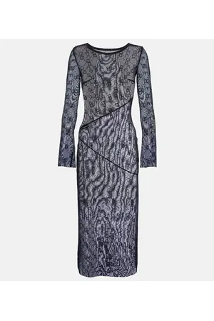 Marine Serre Abito midi Moonogram in mesh