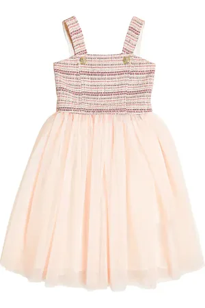 Balmain Abito in tweed e tulle