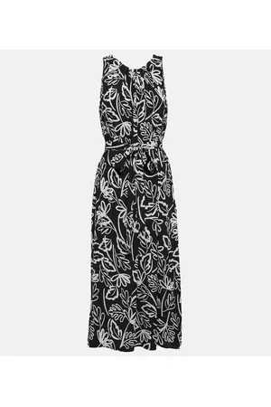 Velvet Abito midi in crêpe con stampa