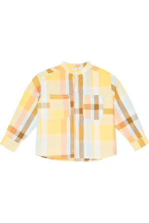 The New Society Top Roberta in cotone e lino a quadri