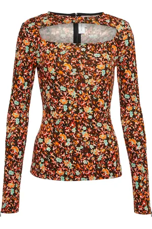Victoria Beckham Top con stampa floreale e cut-out
