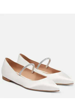 Gianvito Rossi Ballerine in raso con cristalli