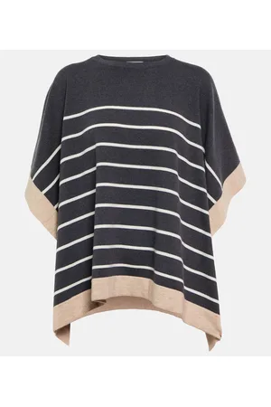 Brunello Cucinelli Top in lana, cashmere e seta a righe