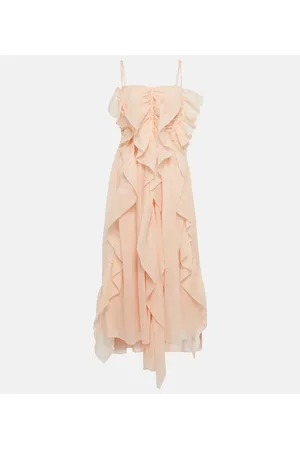 Chloé Chloé Abito midi in ramia con volant