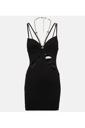 AREA Miniabito con cut-out e cristalli