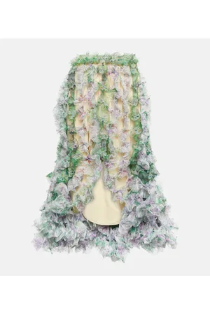SUSAN FANG Gonna midi asimmetrica in tulle