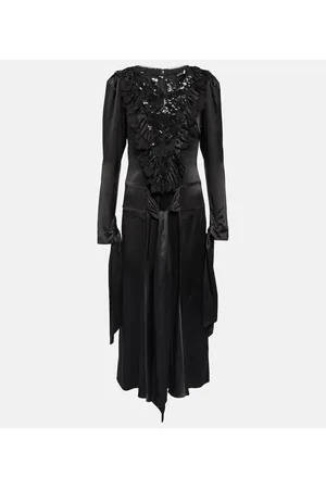 RODARTE Abito midi in raso di seta