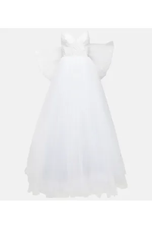 Rasario Bridal - Abito lungo Greta in seta con scollo bardot