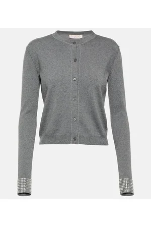 VALENTINO Cardigan in lana vergine con cristalli