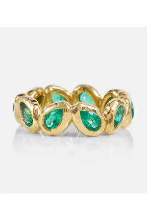 Octavia Elizabeth Anello eternity Nesting Gem in 18kt con smeraldi